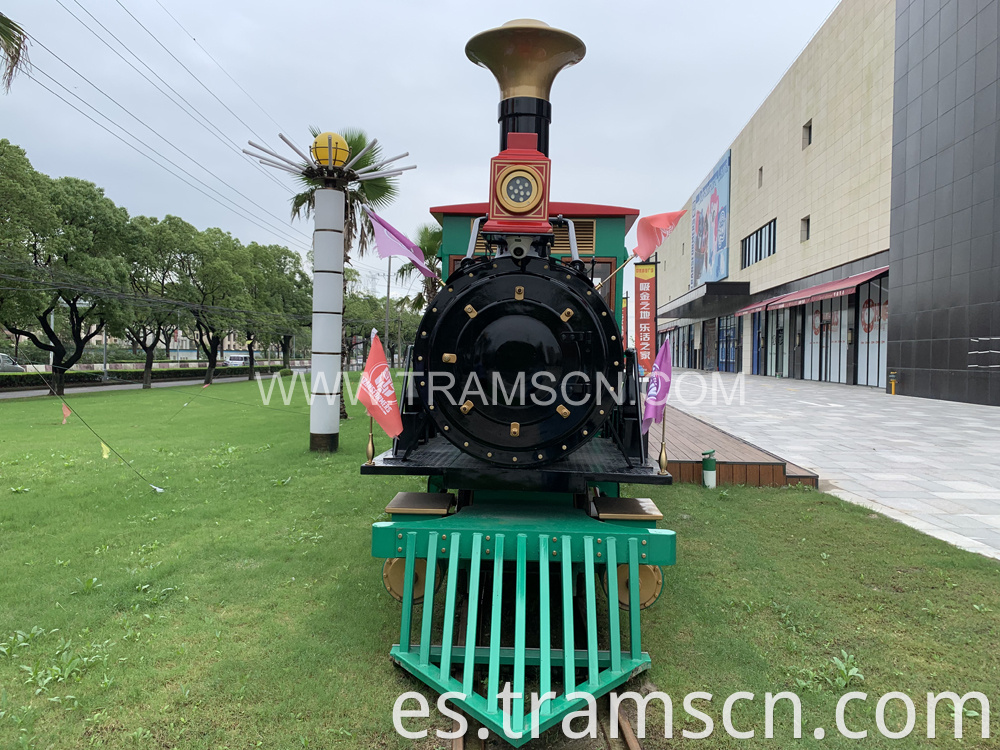 Rail Trains in Green for Shopping mall